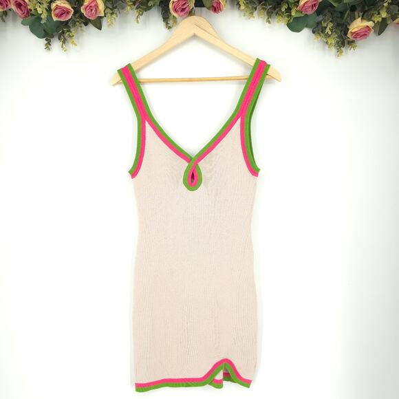 Free People Dresses & Skirts - Free People Beach Blair Sweater Cream Mini Dress Size Medium